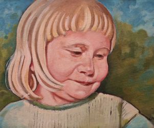 porträttmålning barn olja